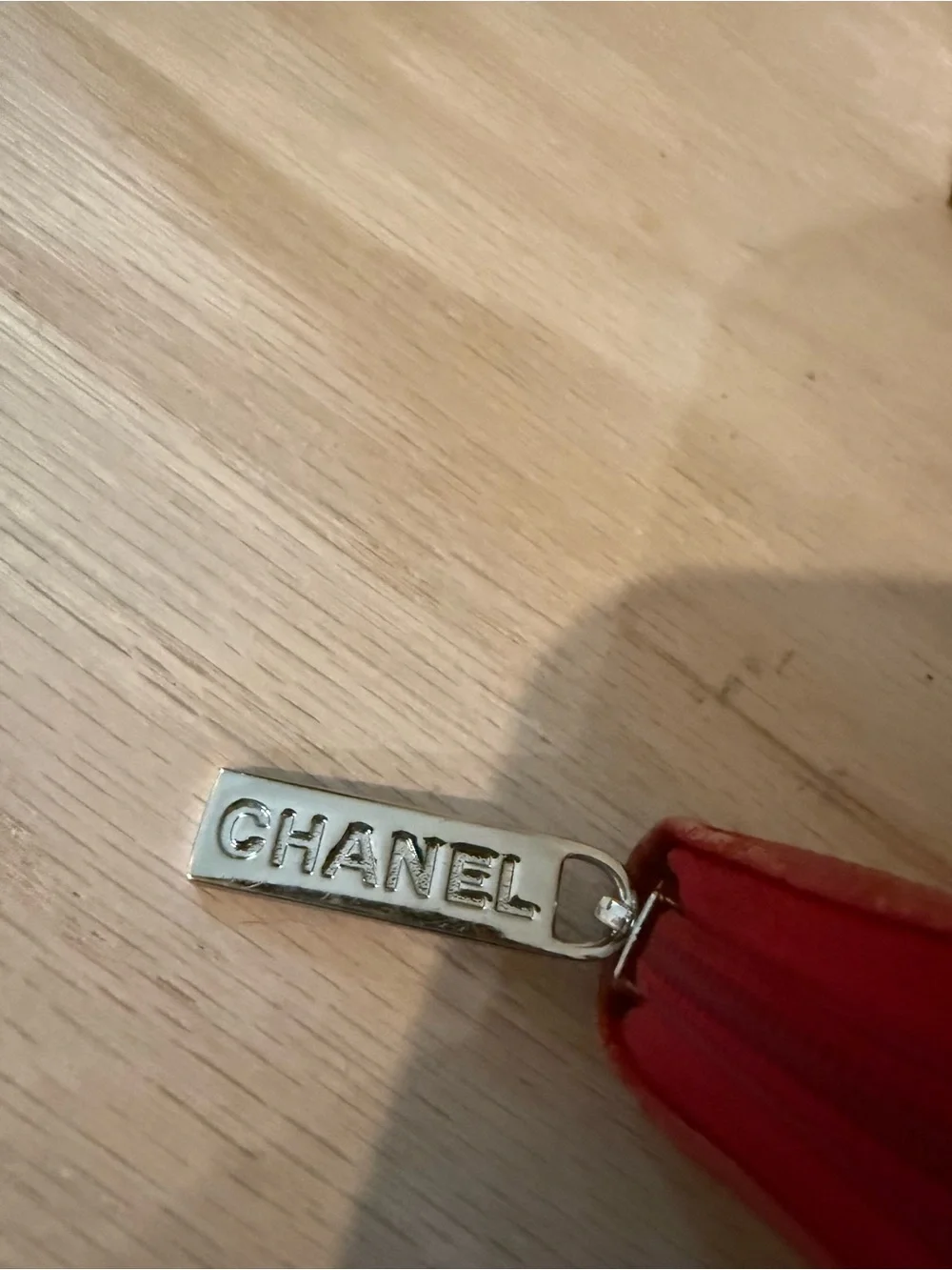 CHANEL Caviar Leather Zip Wallet with Embossed CC